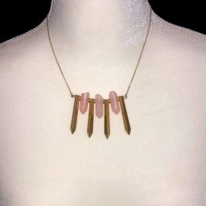 9 inch gold choker chain with 3 rose quarts/gold